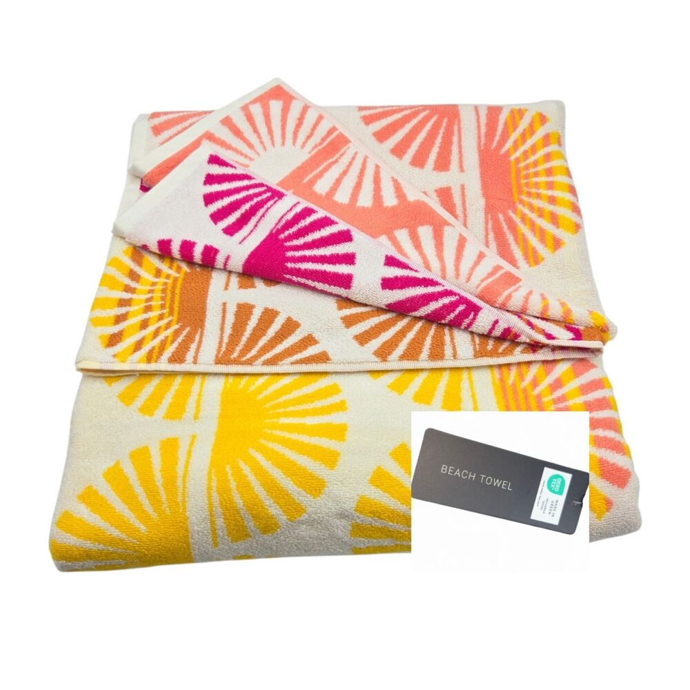 Rachel Zoe Warm Sunny‎ Multicolor Oversized Beach Towel 40x70 Spring Summer